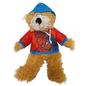 Marvel Comics Bear Wearing Spiderman Hoodie Plush Stuffed Animal 2011 13.5"